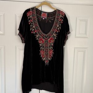 Johnny Was velvet tunic-XL-NWOT